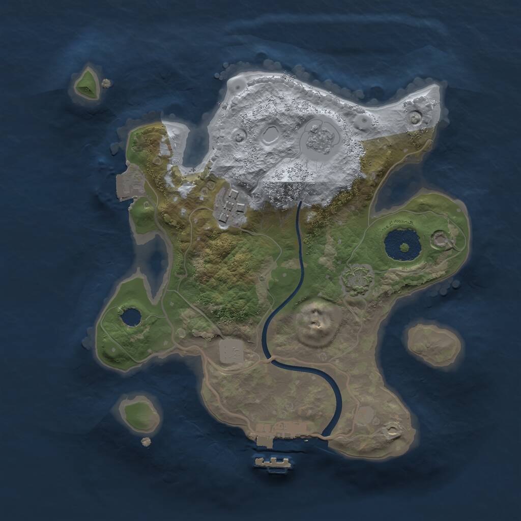 Rust Map: Procedural Map, Size: 2250, Seed: 198577329, 5 Monuments