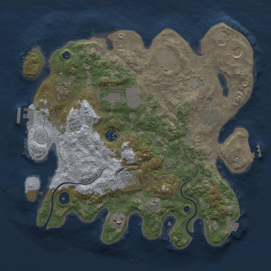 Rust Map: Procedural Map, Size: 3500, Seed: 196596958, 15 Monuments