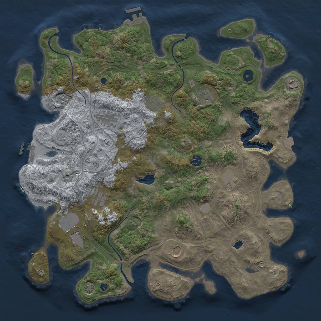 Rust Map: Procedural Map, Size: 4250, Seed: 17708, 16 Monuments