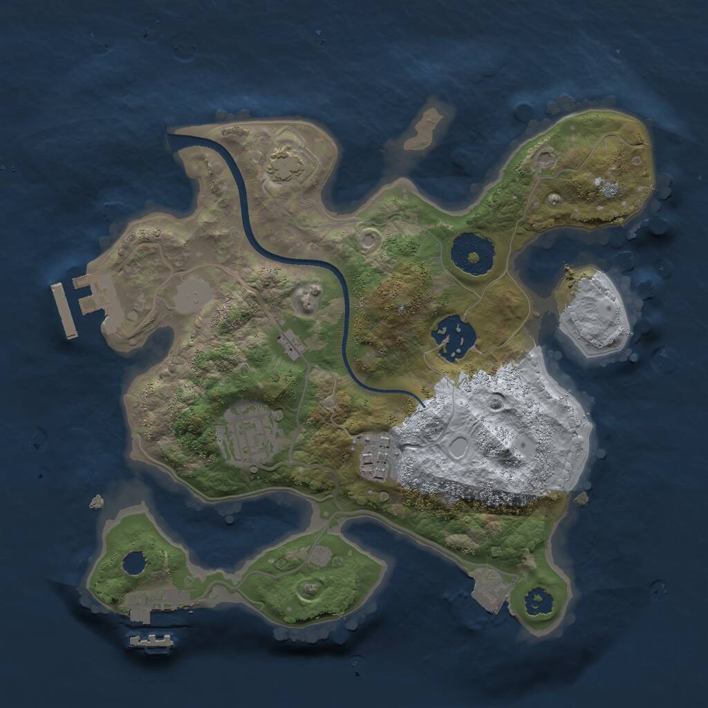 Rust Map: Procedural Map, Size: 2500, Seed: 2147016063, 7 Monuments