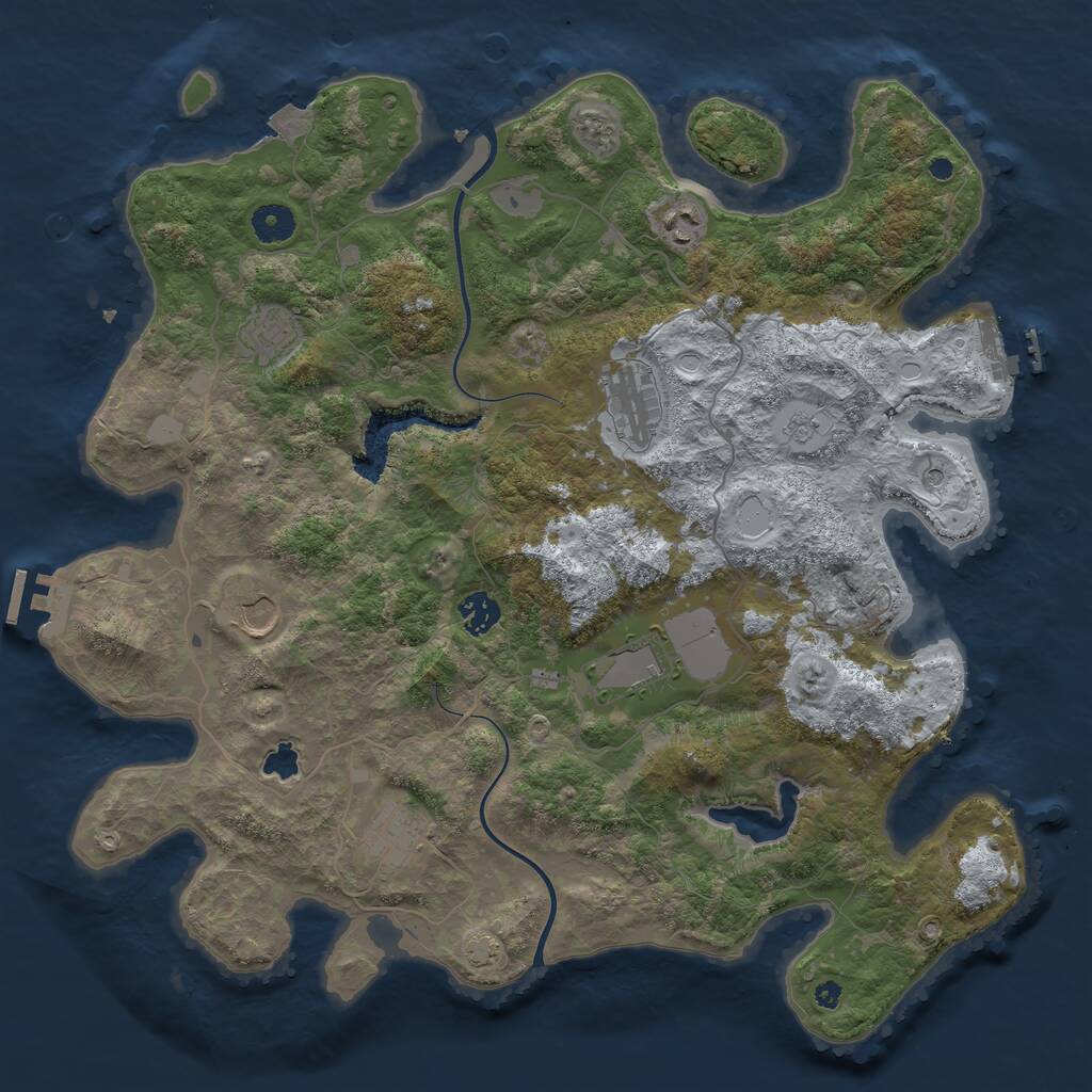 Rust Map: Procedural Map, Size: 4000, Seed: 379268, 13 Monuments
