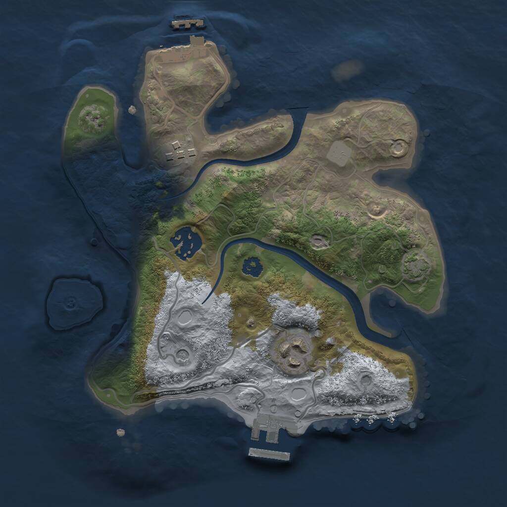 Rust Map: Procedural Map, Size: 2500, Seed: 430255548, 8 Monuments