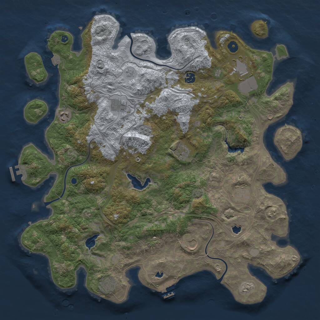 Rust Map: Procedural Map, Size: 4500, Seed: 1968993532, 15 Monuments