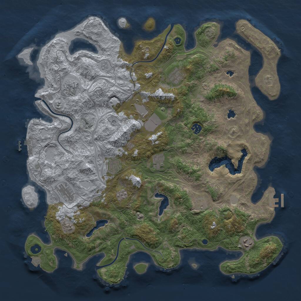 Rust Map: Procedural Map, Size: 4500, Seed: 195860823, 16 Monuments