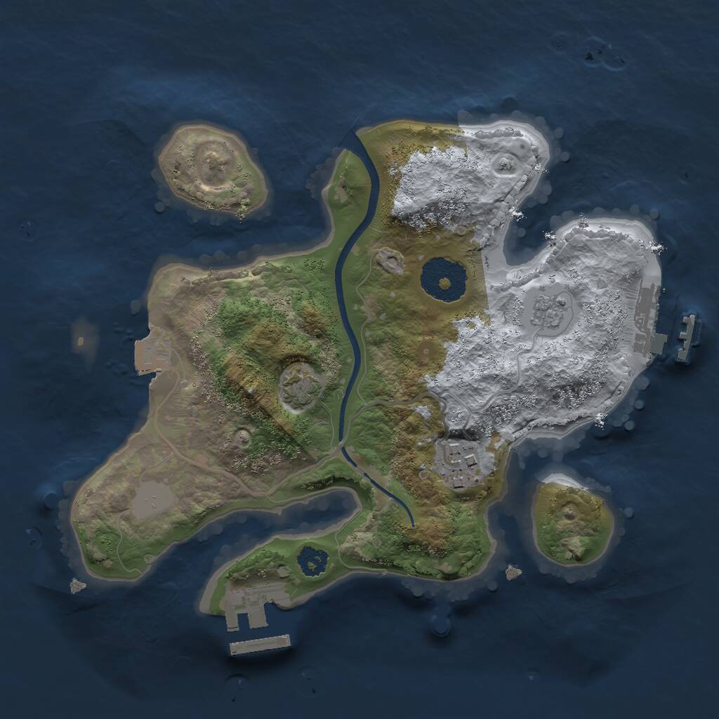 Rust Map: Procedural Map, Size: 2400, Seed: 1663497558, 6 Monuments