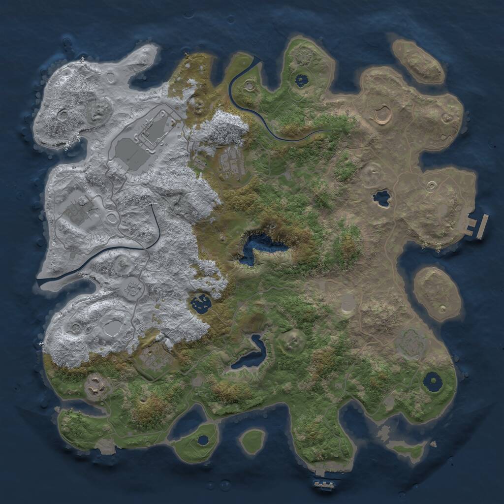 Rust Map: Procedural Map, Size: 4000, Seed: 2410, 14 Monuments