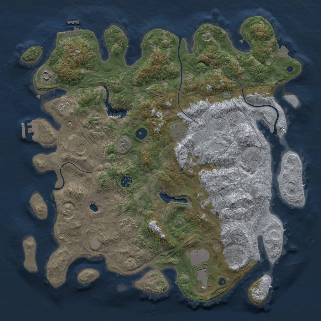 Rust Map: Procedural Map, Size: 4250, Seed: 911983755, 15 Monuments