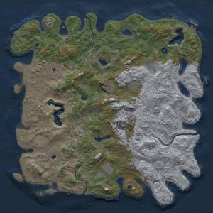 Thumbnail Rust Map: Procedural Map, Size: 5000, Seed: 16468687, 17 Monuments