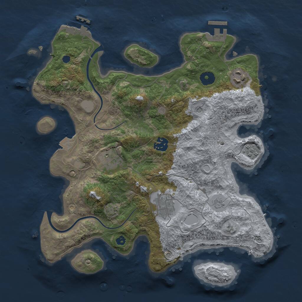 Rust Map: Procedural Map, Size: 3200, Seed: 169961, 11 Monuments