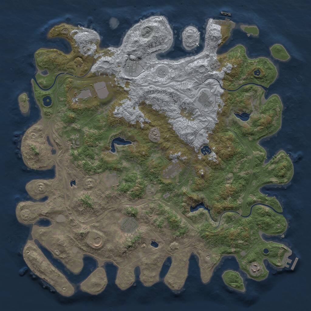Rust Map: Procedural Map, Size: 4800, Seed: 1198569976, 17 Monuments