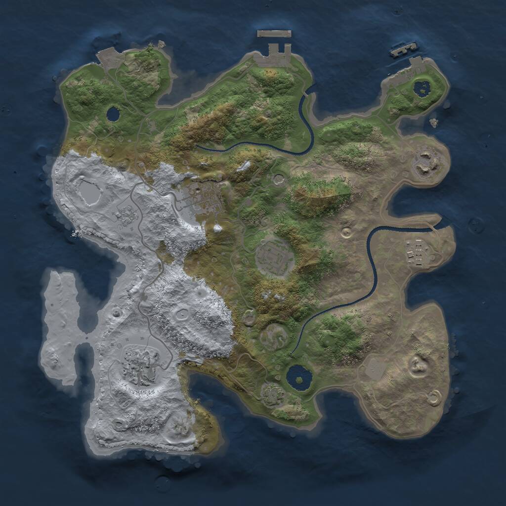 Rust Map: Procedural Map, Size: 3000, Seed: 1699561625, 11 Monuments