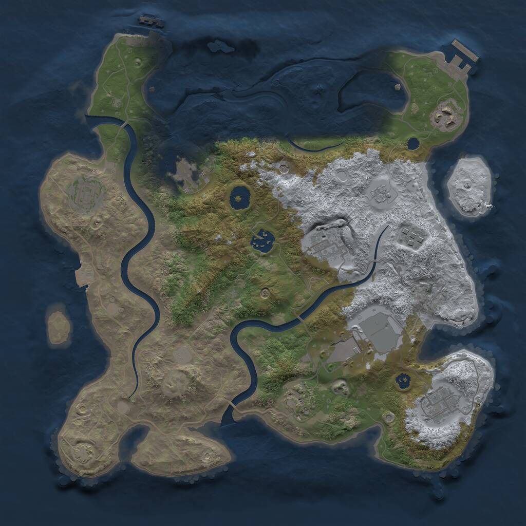 Rust Map: Procedural Map, Size: 3500, Seed: 652326094, 15 Monuments
