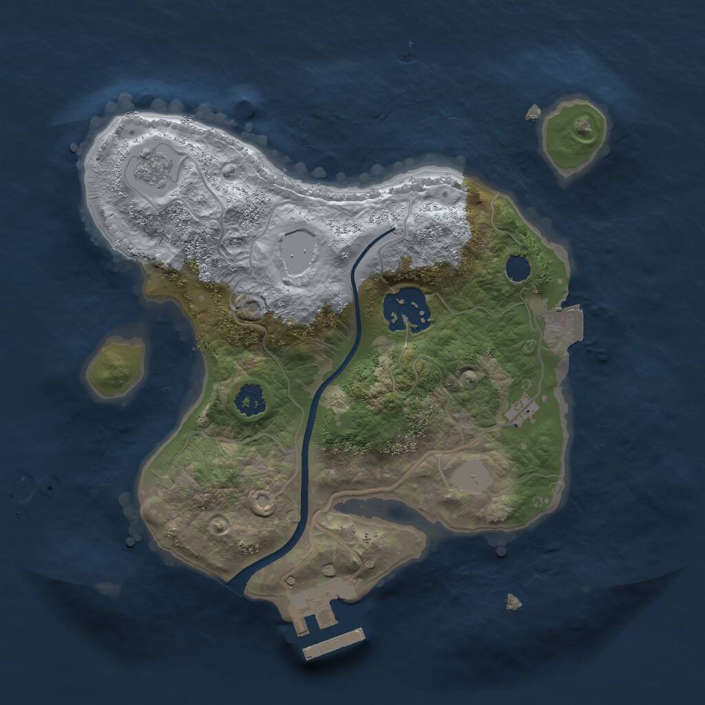 Rust Map: Procedural Map, Size: 2250, Seed: 8752, 4 Monuments