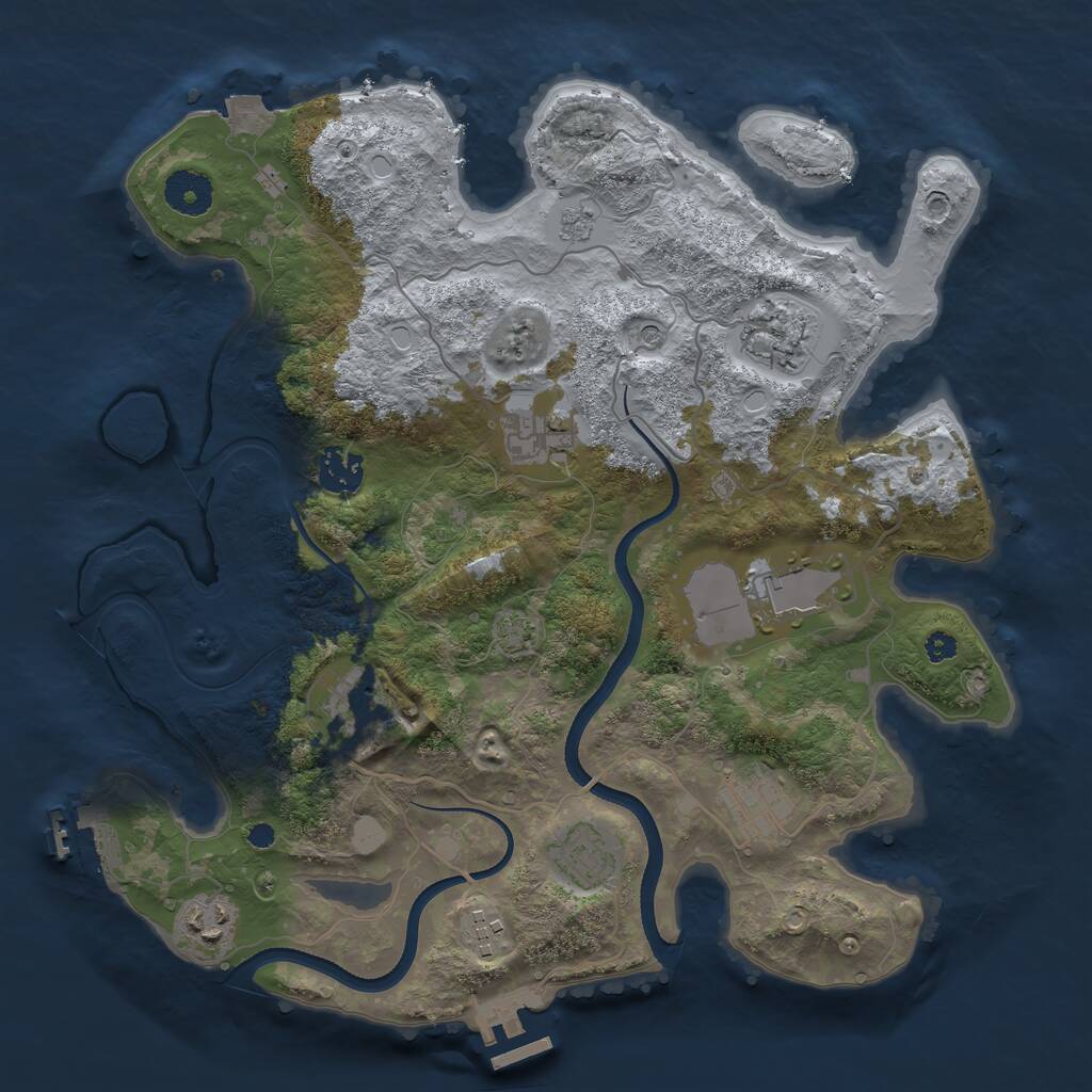 Rust Map: Procedural Map, Size: 3500, Seed: 685130318, 15 Monuments