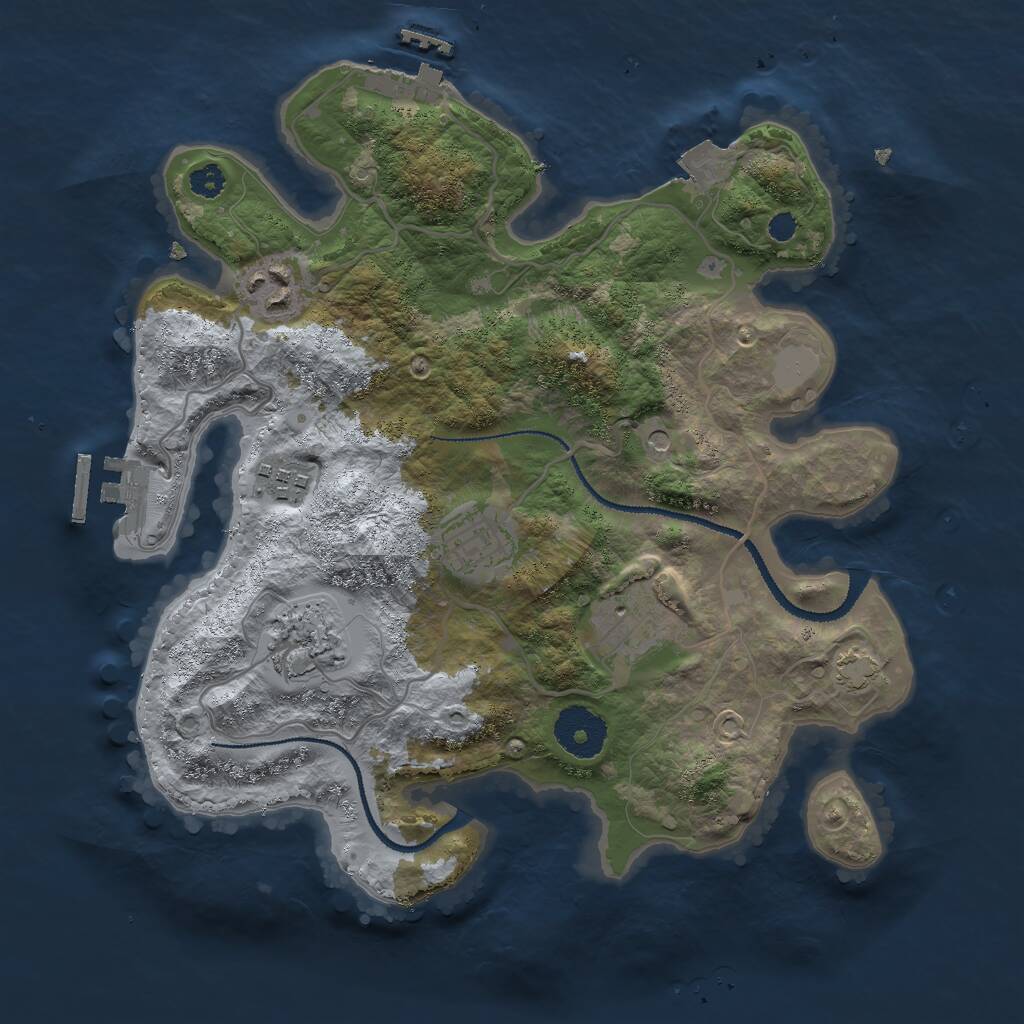 Rust Map: Procedural Map, Size: 3000, Seed: 456276, 10 Monuments