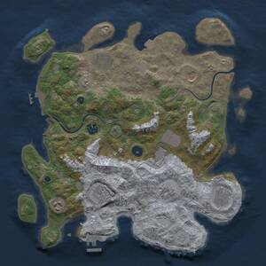 Thumbnail Rust Map: Procedural Map, Size: 3700, Seed: 265311674, 15 Monuments