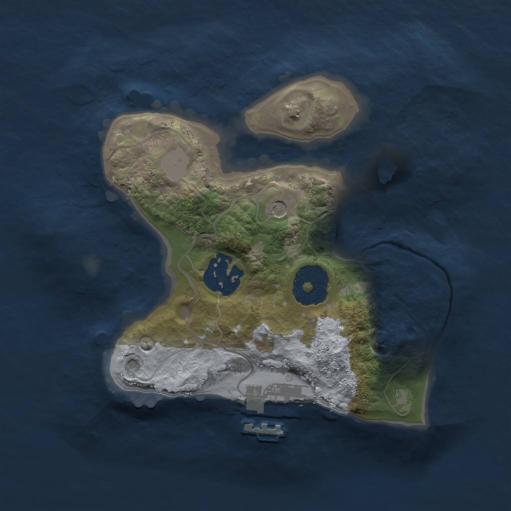 Rust Map: Procedural Map, Size: 2000, Seed: 402611430, 4 Monuments