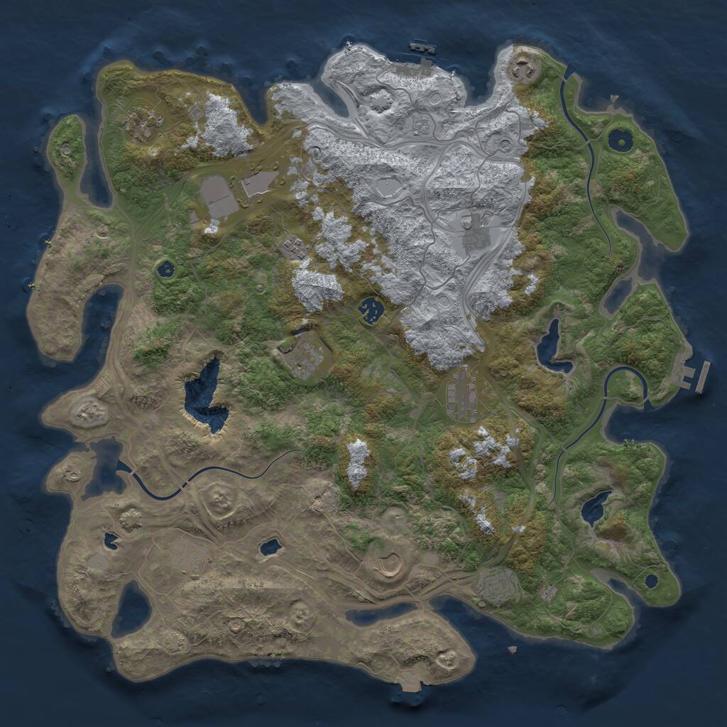 Rust Map: Procedural Map, Size: 4500, Seed: 312476, 17 Monuments
