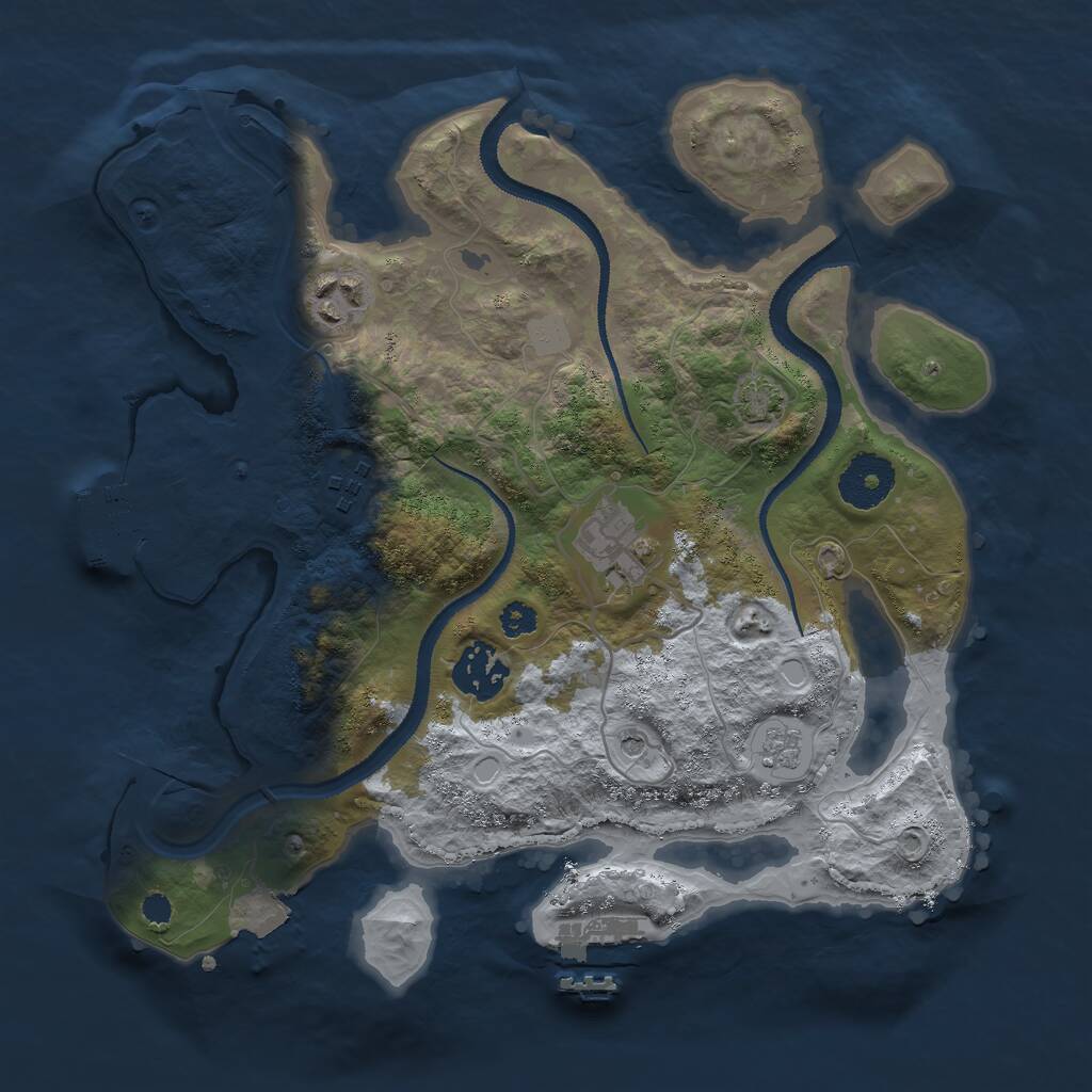 Rust Map: Procedural Map, Size: 3000, Seed: 1725578363, 10 Monuments