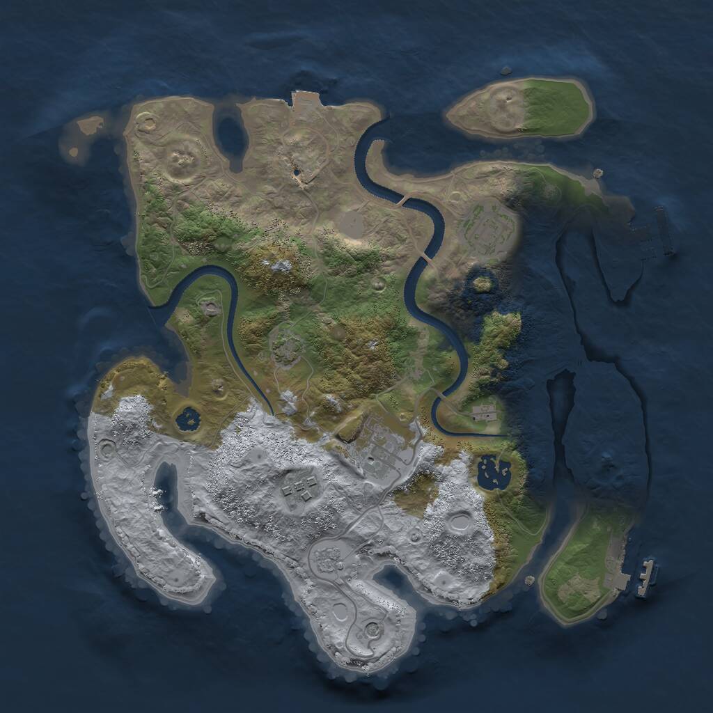 Rust Map: Procedural Map, Size: 3000, Seed: 417753928, 10 Monuments