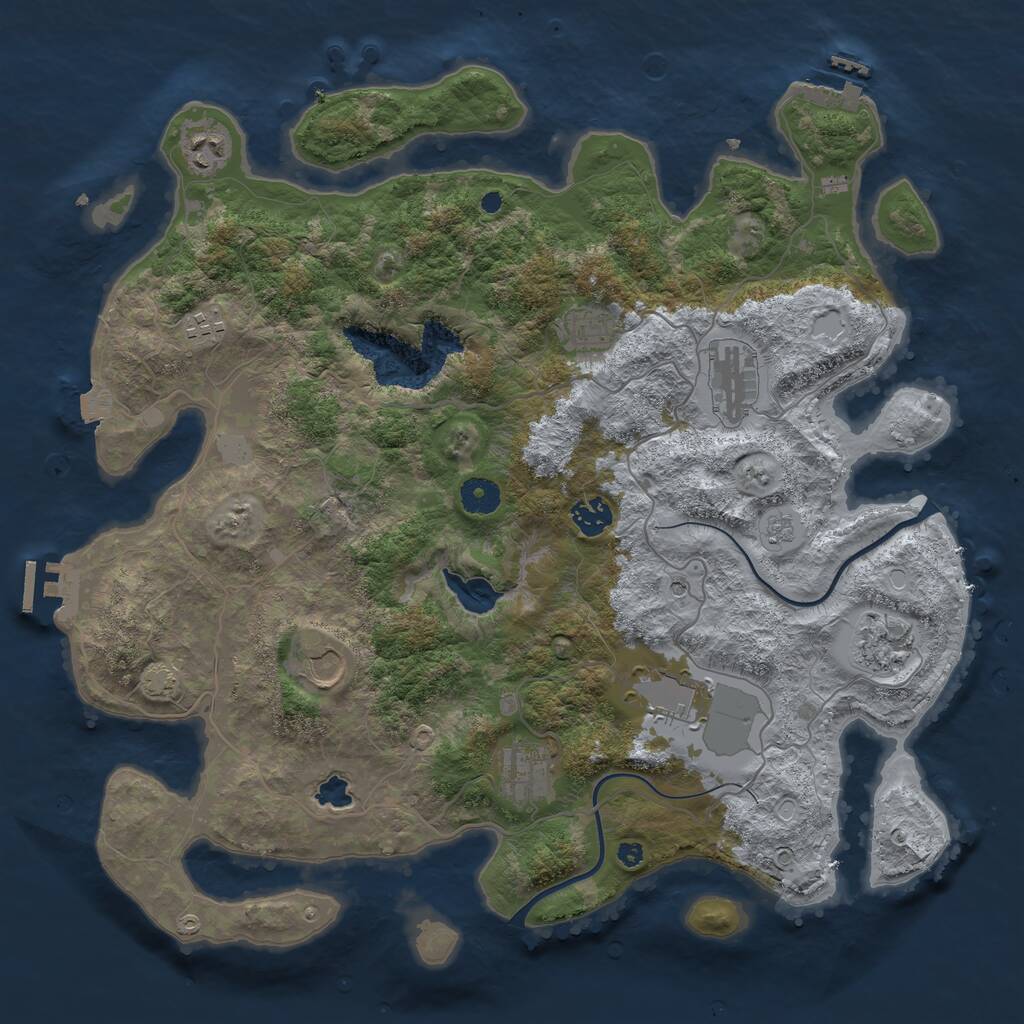 Rust Map: Procedural Map, Size: 4000, Seed: 41781, 15 Monuments