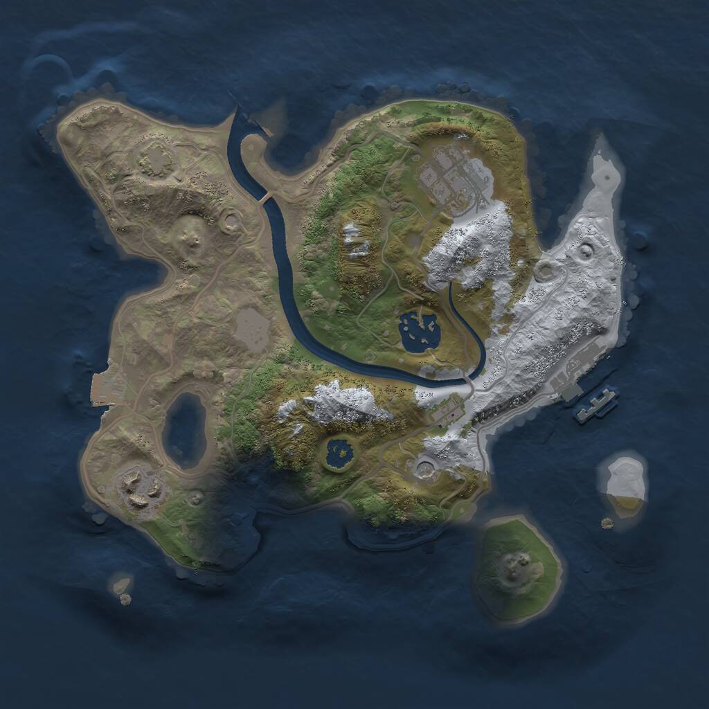 Rust Map: Procedural Map, Size: 2500, Seed: 2130370554, 7 Monuments