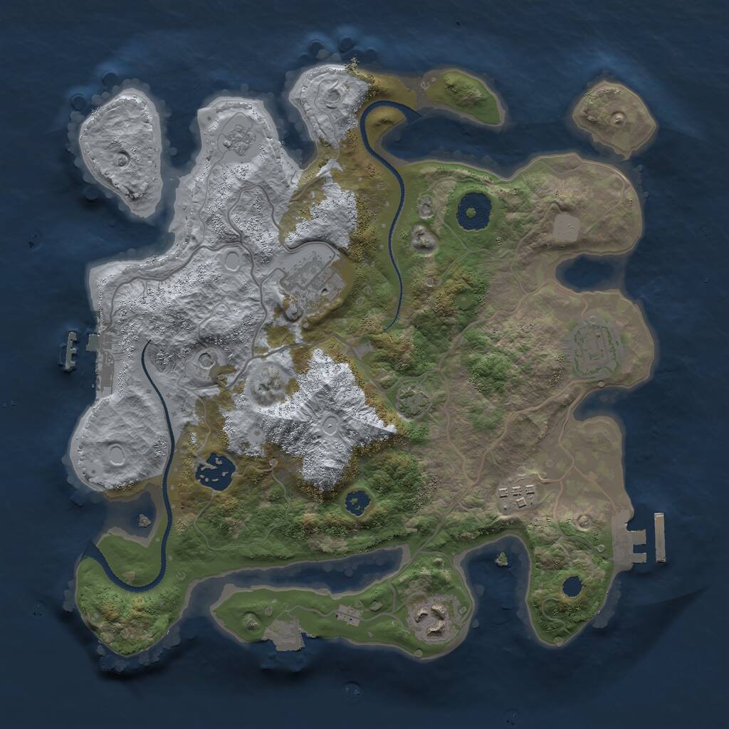 Rust Map: Procedural Map, Size: 3000, Seed: 12578, 11 Monuments
