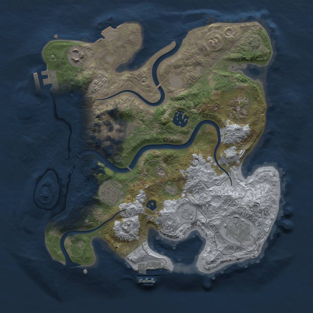 Rust Map: Procedural Map, Size: 3000, Seed: 1493849250, 13 Monuments