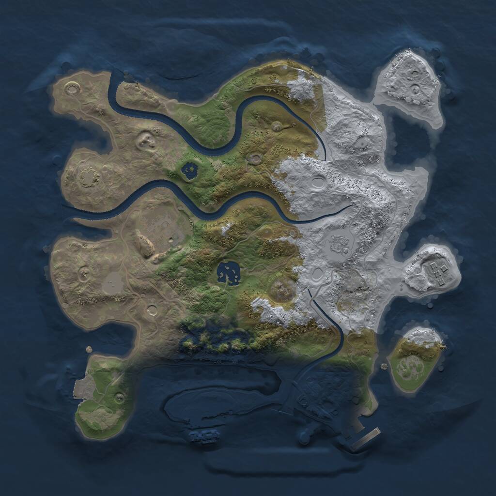 Rust Map: Procedural Map, Size: 3000, Seed: 1860725, 9 Monuments