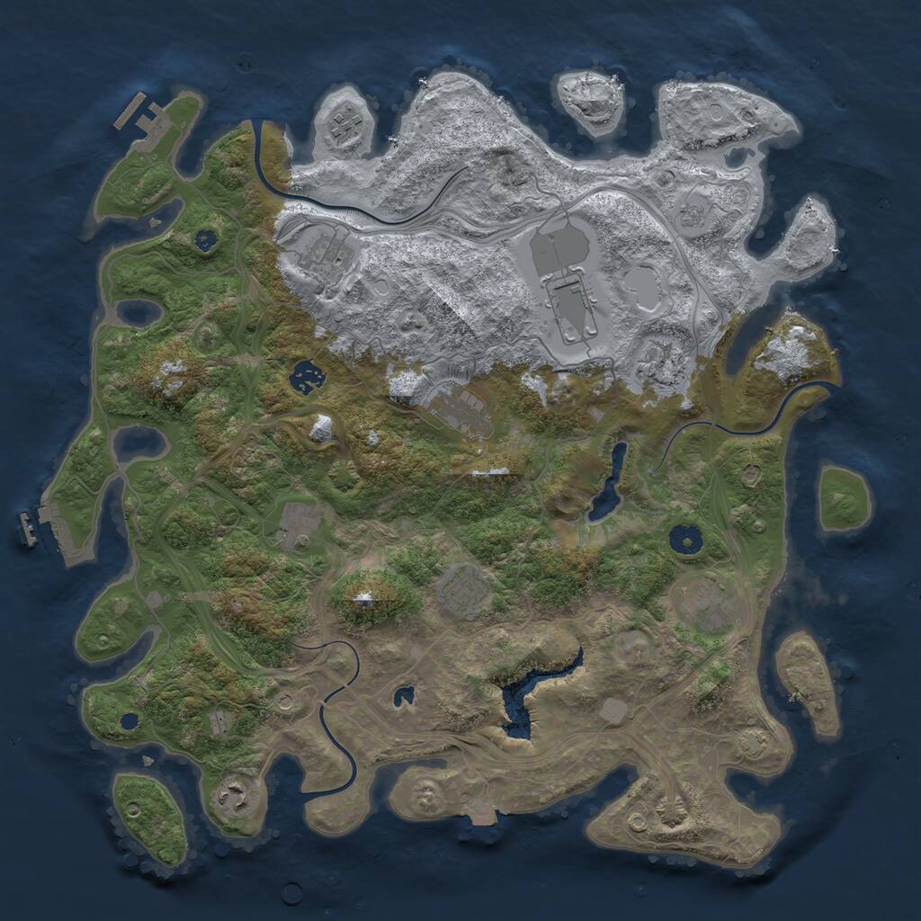 Rust Map: Procedural Map, Size: 4250, Seed: 278242748, 16 Monuments
