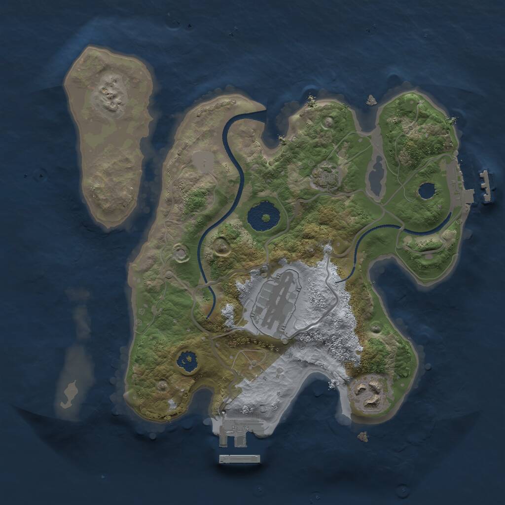 Rust Map: Procedural Map, Size: 2500, Seed: 49987, 6 Monuments