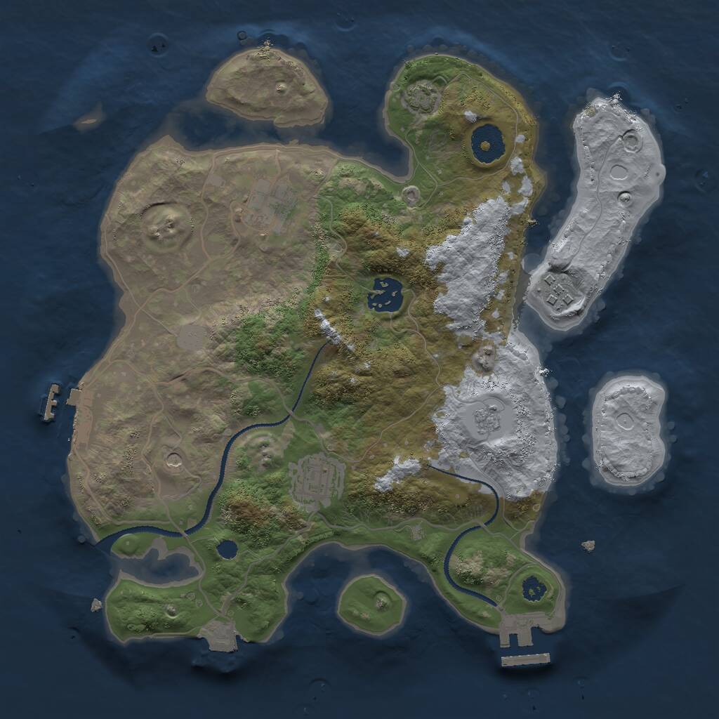 Rust Map: Procedural Map, Size: 3000, Seed: 1144854495, 10 Monuments