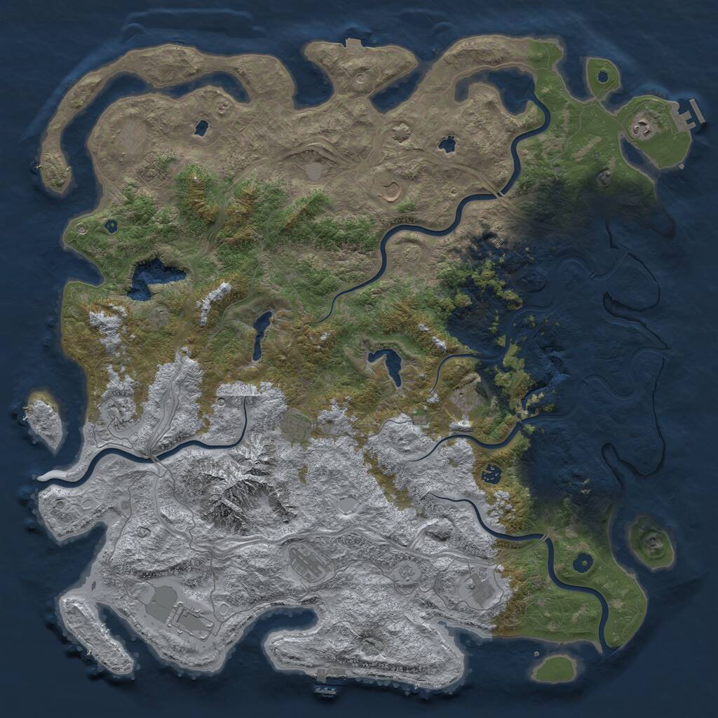 Rust Map: Procedural Map, Size: 5499, Seed: 2147483647, 17 Monuments