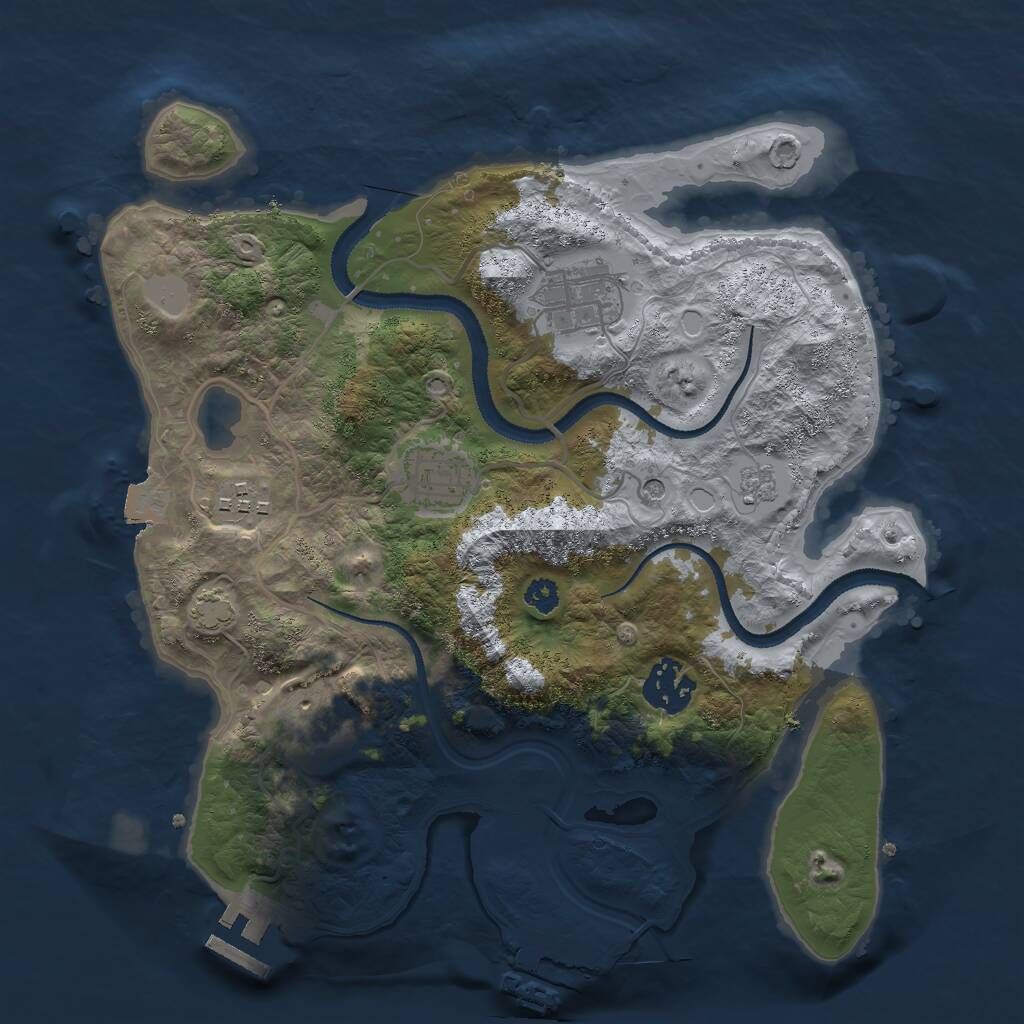 Rust Map: Procedural Map, Size: 3000, Seed: 5277, 11 Monuments