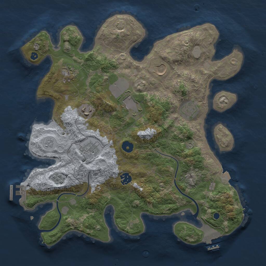 Rust Map: Procedural Map, Size: 3500, Seed: 25012025, 14 Monuments