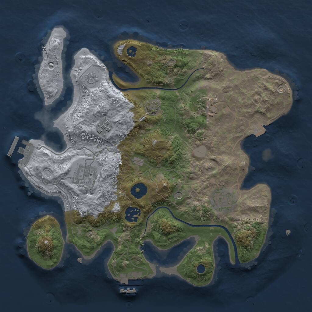 Rust Map: Procedural Map, Size: 3000, Seed: 12270, 11 Monuments