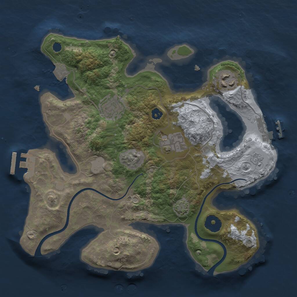 Rust Map: Procedural Map, Size: 2700, Seed: 996151737, 8 Monuments