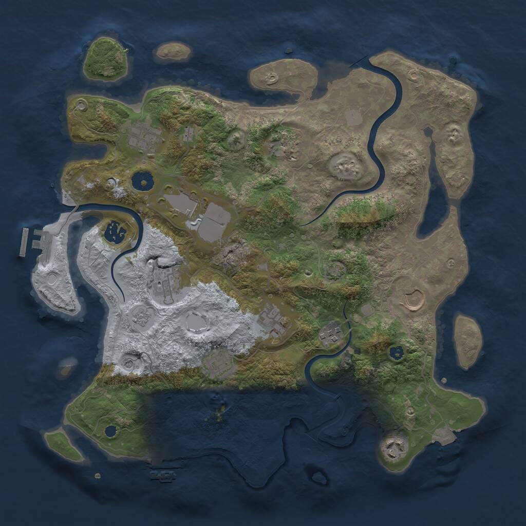 Rust Map: Procedural Map, Size: 3700, Seed: 496174462, 16 Monuments