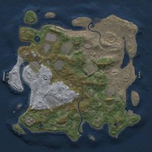 Thumbnail Rust Map: Procedural Map, Size: 3700, Seed: 496174462, 15 Monuments