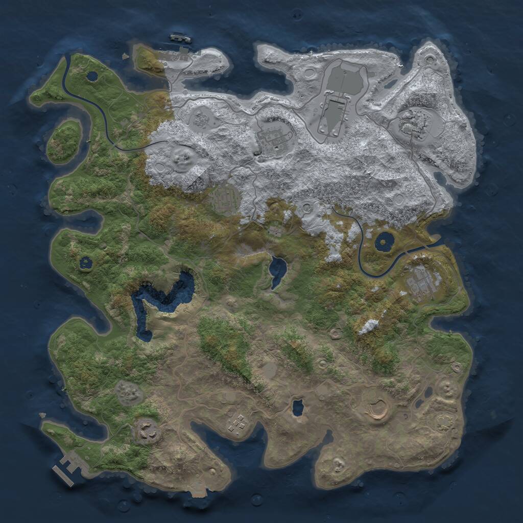 Rust Map: Procedural Map, Size: 4000, Seed: 145338159, 14 Monuments
