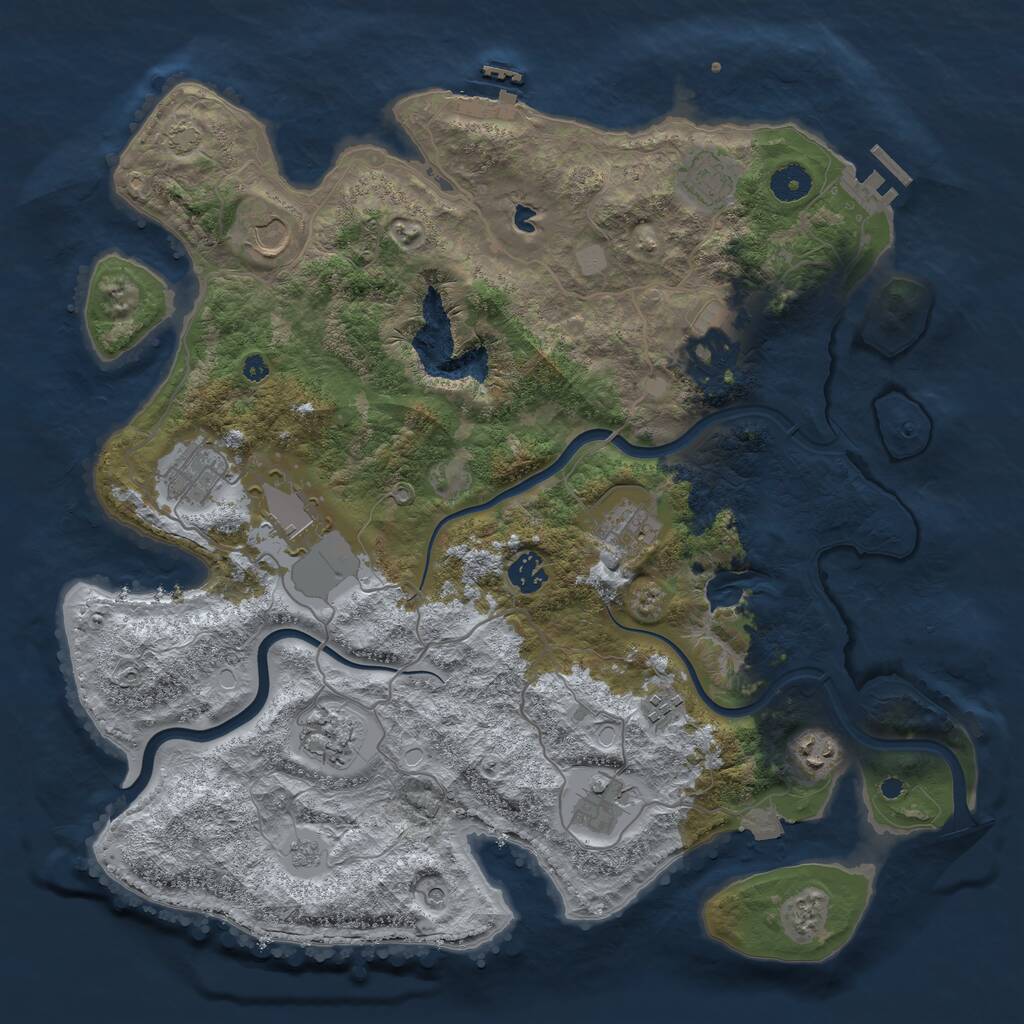 Rust Map: Procedural Map, Size: 4000, Seed: 1440025643, 17 Monuments