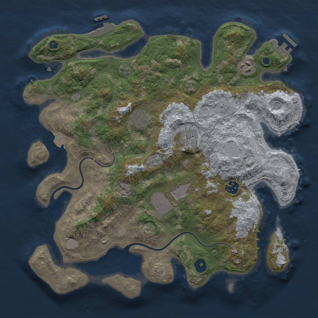 Rust Map: Procedural Map, Size: 3700, Seed: 337762579, 12 Monuments