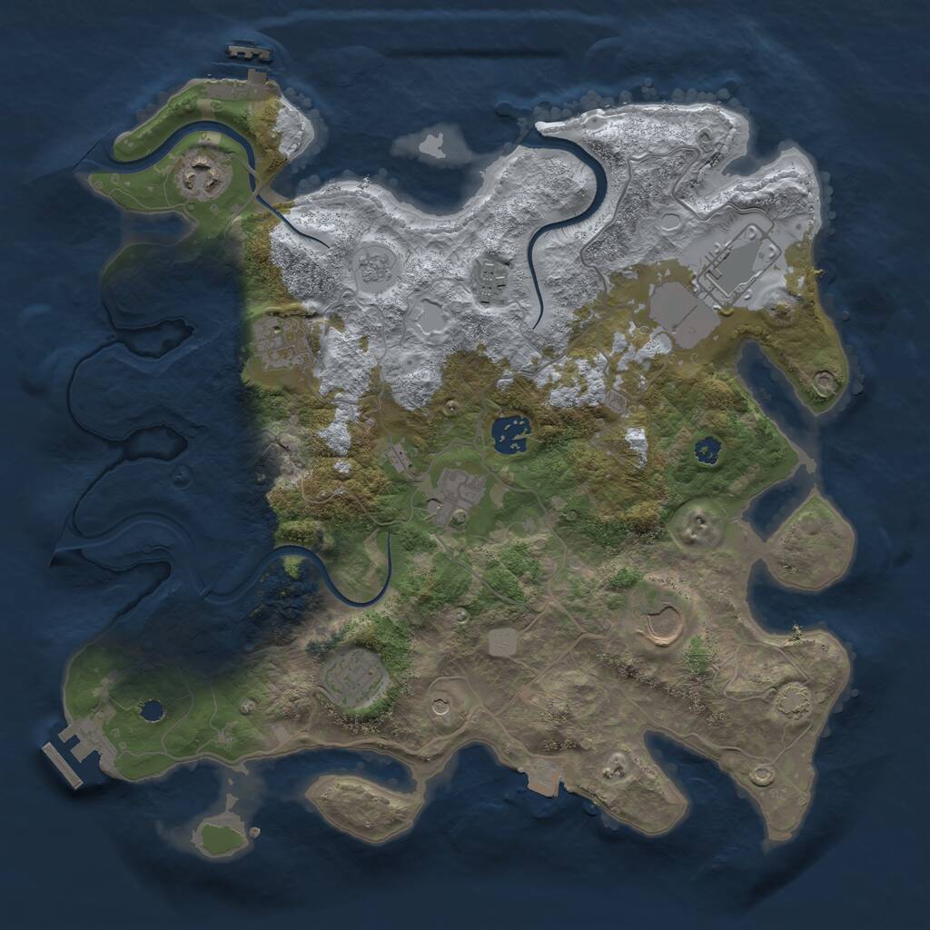 Rust Map: Procedural Map, Size: 3500, Seed: 454546532, 14 Monuments