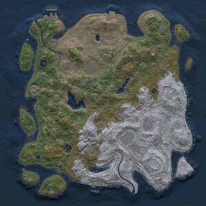 Thumbnail Rust Map: Procedural Map, Size: 4000, Seed: 21106, 14 Monuments