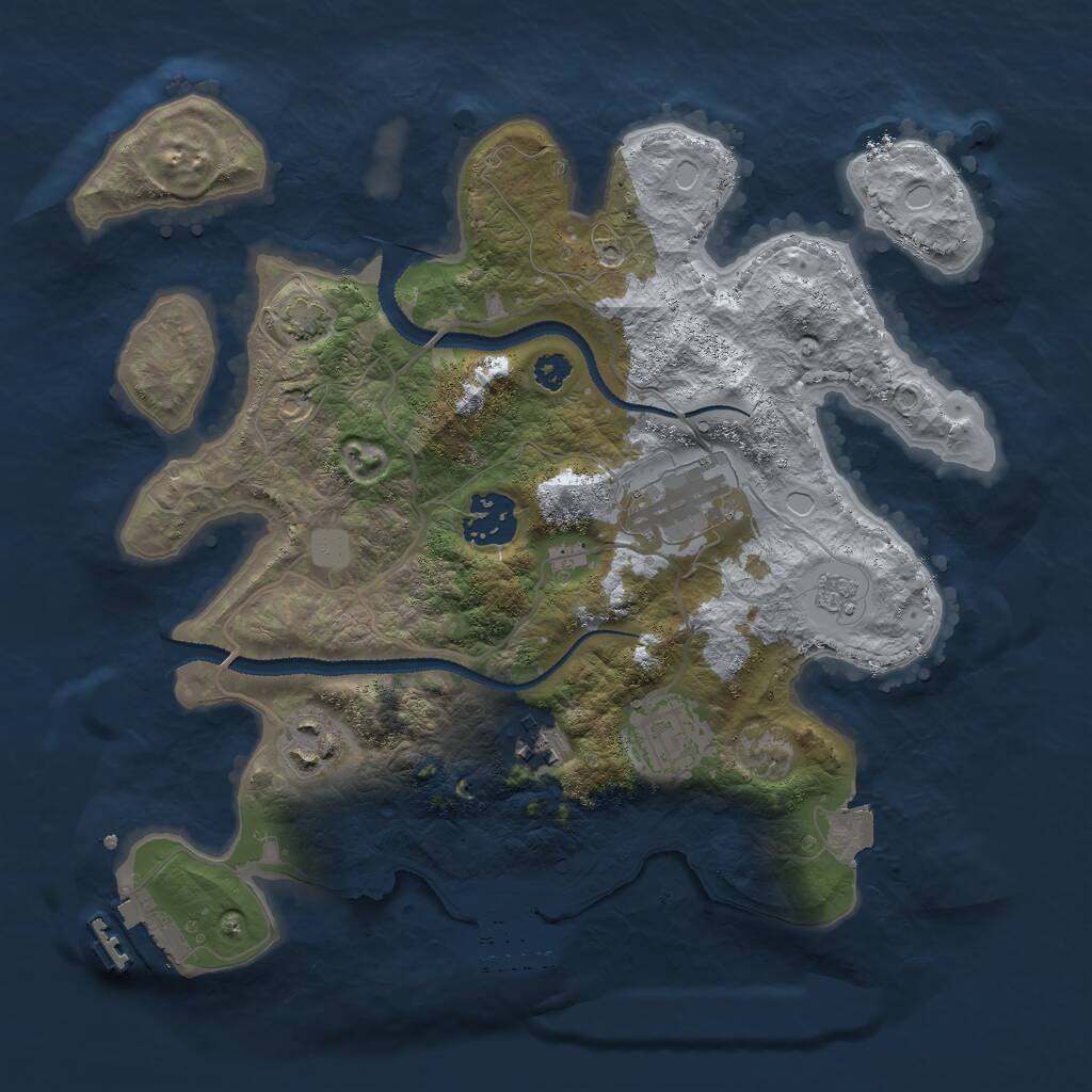 Rust Map: Procedural Map, Size: 3000, Seed: 1636121320, 10 Monuments