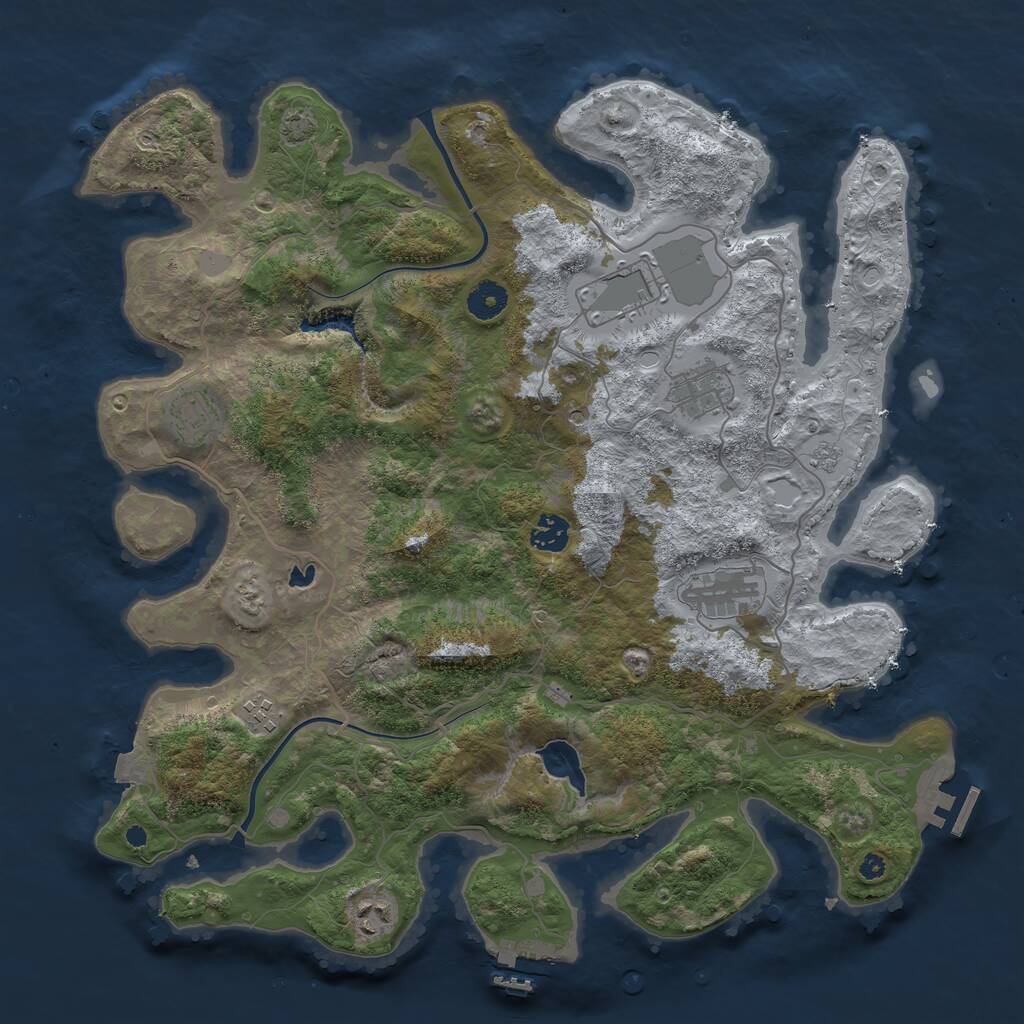 Rust Map: Procedural Map, Size: 4000, Seed: 1548333759, 13 Monuments
