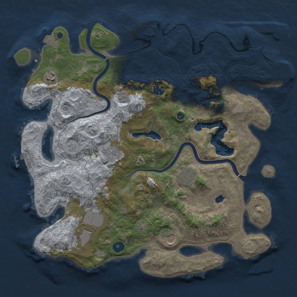 Rust Map: Procedural Map, Size: 4000, Seed: 1965262290, 13 Monuments