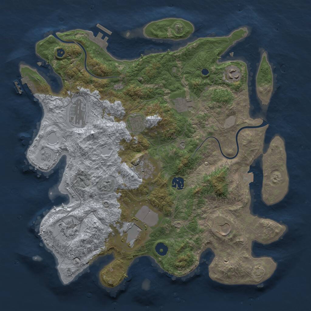 Rust Map: Procedural Map, Size: 3700, Seed: 182950337, 15 Monuments