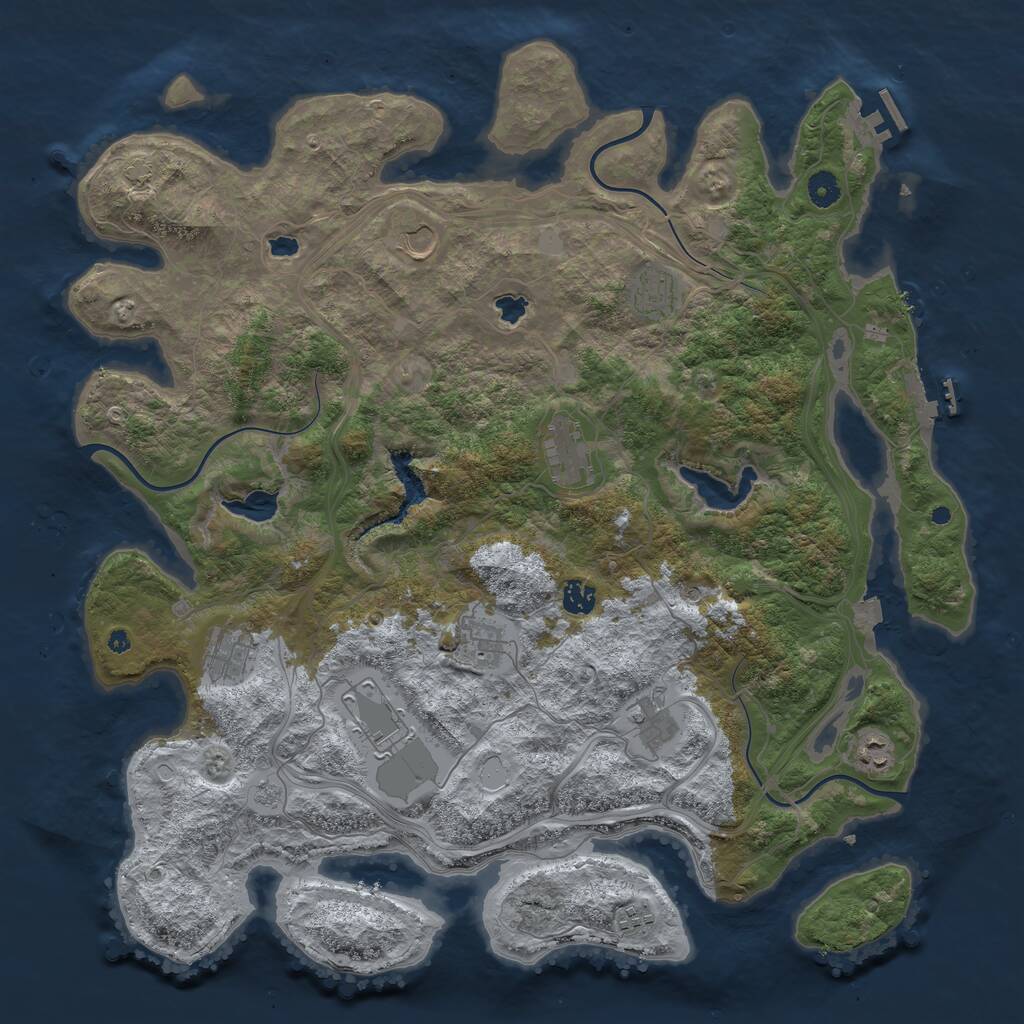 Rust Map: Procedural Map, Size: 4500, Seed: 84590602, 16 Monuments