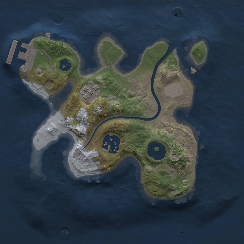Rust Map: Procedural Map, Size: 2000, Seed: 1450126511, 4 Monuments